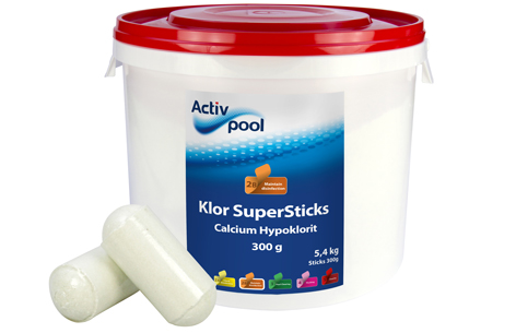 Klor Supersticks, 300 g / 5,4 kg - fra SPA Kompagniet