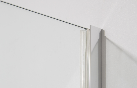 Glasvæg 90 x 220 cm, Frostet - vægskinne.
