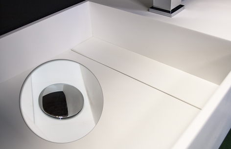 Egholm Solid Surface vask - afløb