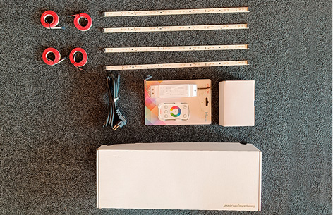 LED Skinner RGBW/farvet lys 4 pak, lysdæmpende -