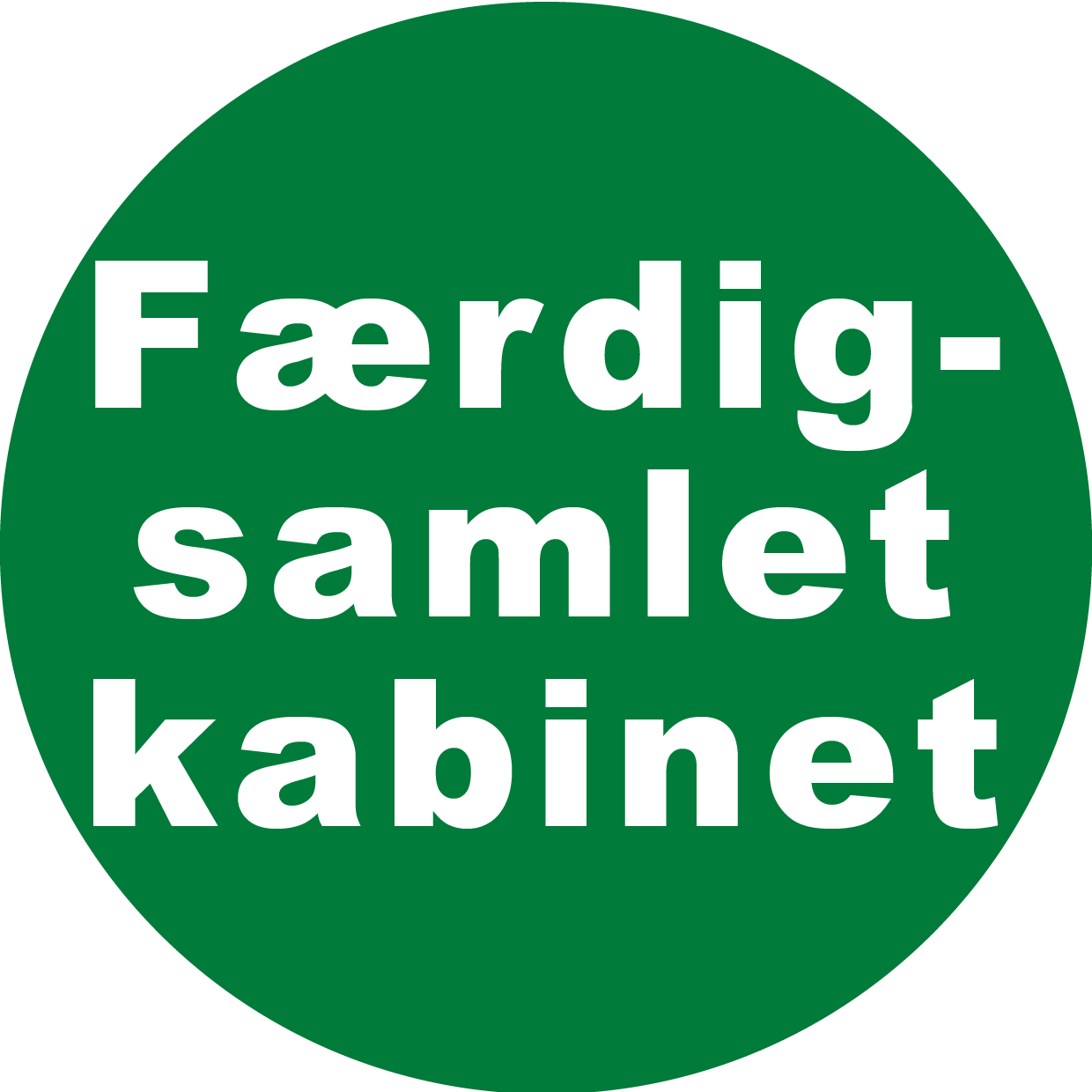 Færdigsamlet kabinet