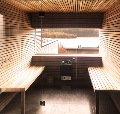 Dennis har bygget sauna
