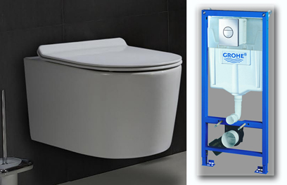 Kongsberg toilet / høj Grohe cisterne