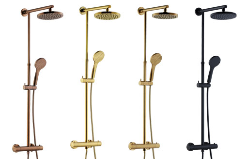 Brusesøjle Symfoni. Gold, Brushed Gold, Black, Rose Gold.