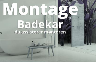 Montage af akrylbadekar med kunden som medhjælp